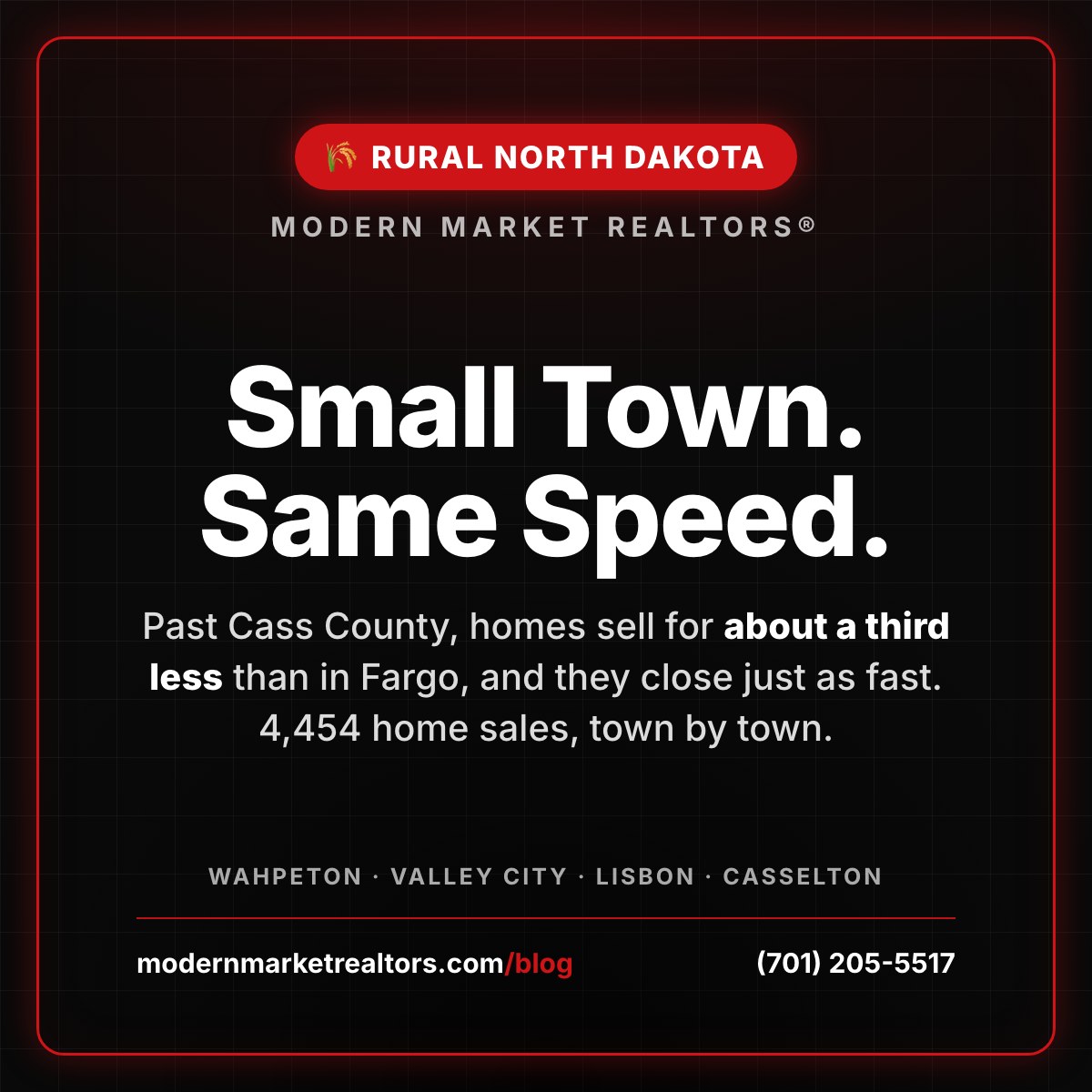 Modern Market REALTORS® guide to buying a home in rural North Dakota: small-town prices, closing times and sales town by town